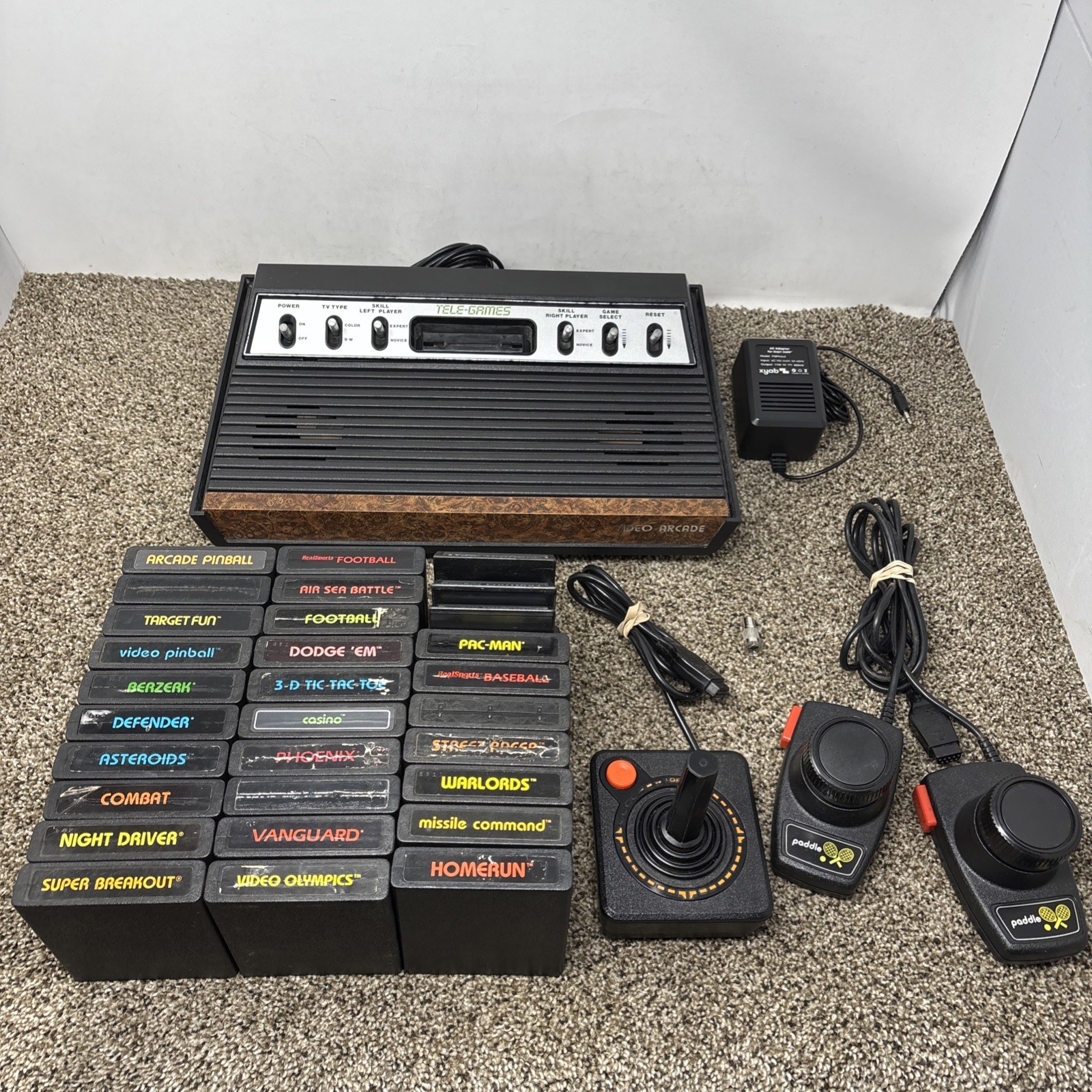 Atari 2600 System Bundle with Console, 30 Games, Joystick, Paddles, and More LOT