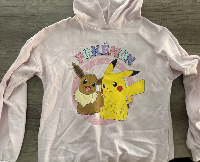 Girls Pink Pokémon Sweatshirt Pikachu And Eevee Size XL