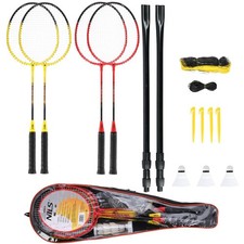 NILS NRZ264 Badminton Set 4 Schläger Netz Fe...