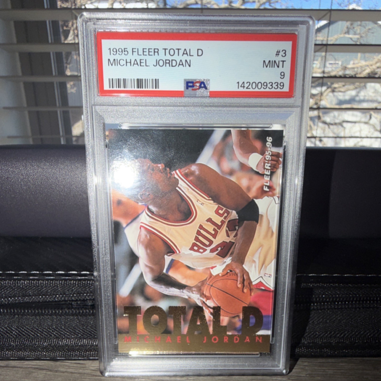 Fleer 1995 Total D Michael Jordan #3 PSA 9 Chicago Bulls Basketball Insert Card