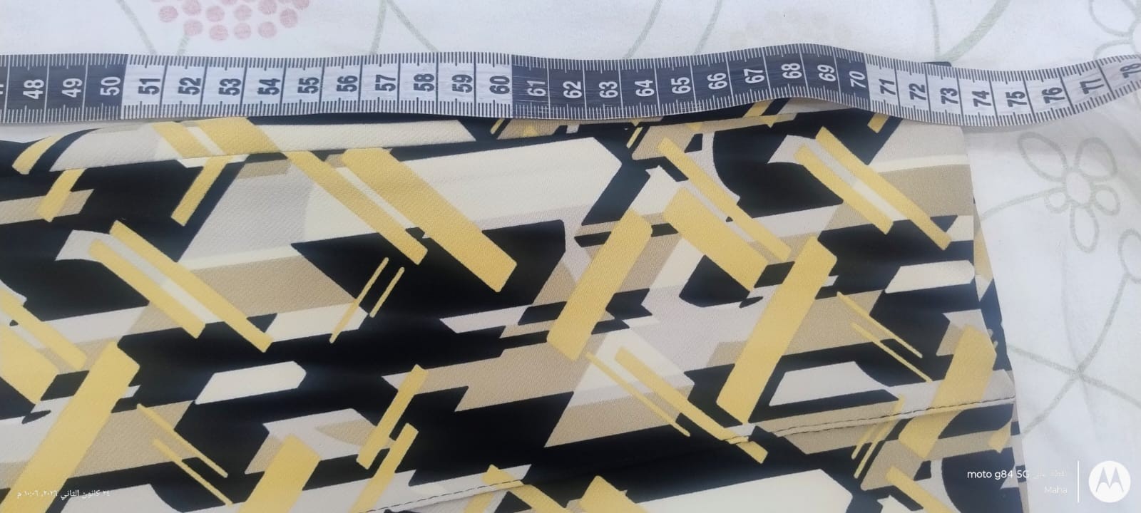 Zara Basic Geometric Pattern Pants Black beige Ye… - image 11