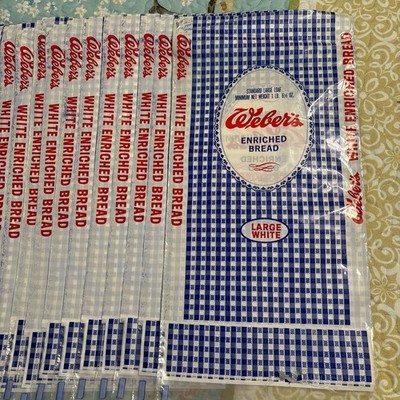 Vtg Rare WEBER s Bread Large Loaf Sacks/approx-1939 era/Lot of 25 Sacks/NOS/#5