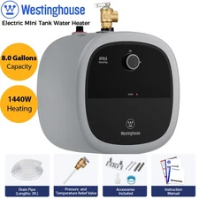 8 Gal Electric Mini Tank Water Heater Instant Hot Under Sink Compact 1440W 120V
