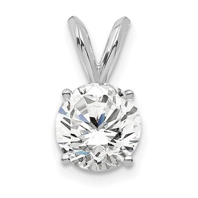 14k Weißgold 3/4 Kt runder im Labor gezüchteter Diamant Solitär Anhänger (VS/SI, G-H)