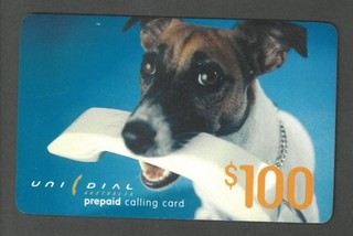 Unidial Australia Phonecard $100 Dog and Phone