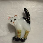 FENTON HALLOWEEN OPAL MIST GLASS WITCH HAT SCAREDY CAT SIGNED A.VANZILE B20-31