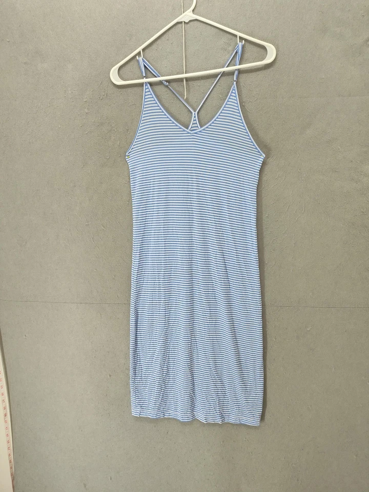 GapBody Dress Womens XXS Blue White Striped Truesleep Tank Nightgown Lounge Soft - Image 2 of 4