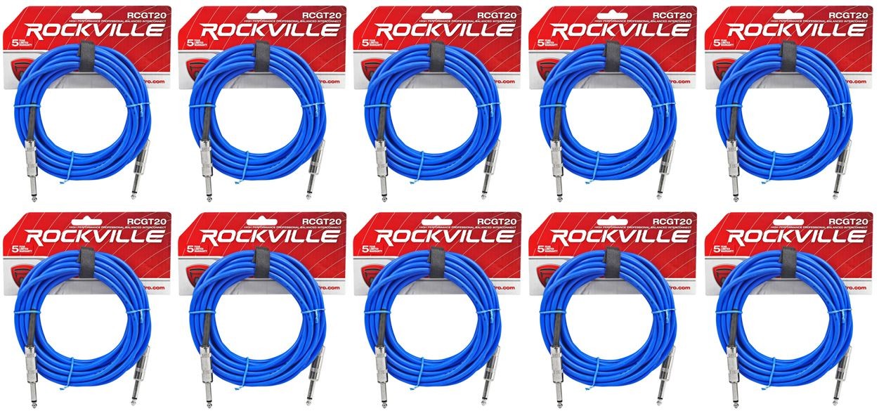 10 Гитарныйинструментальный кабель Rockville RCGT20BL 20 от 14 TS до 14 TS 17290₽