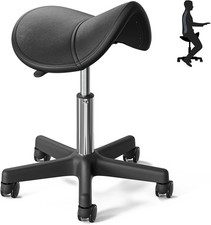 Saddle Rolling Stool Hold up to 400 LBS Height Adjustable Swivel Chair Nylon