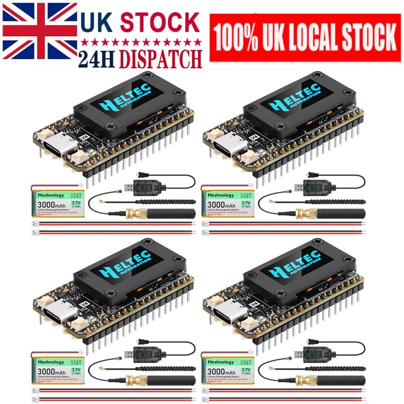 868MHz Heltec ESP32 V4 LoRa Wifi OLED Board+Antenna + Battery for Meshtastic GPS