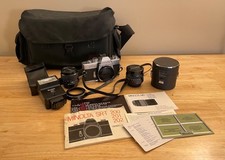 Minolta SRT201 Camera MC Rokkor-X 50mm and 28mm Lenses and Flash