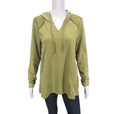 LOGO by Lori Goldstein Womens Hoodie Small Size Cardamom French Terry w Pockets