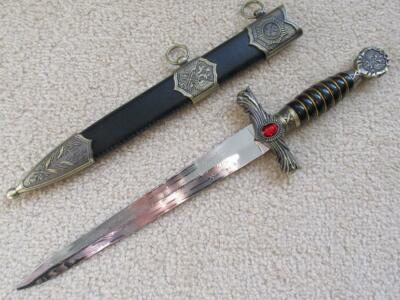 S0059 ANTIQUE BRASS WW II SOVIET UNION CCCP RUSSIAN DRESS DAGGER SWORD 15.8'' RED