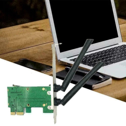 Wireless Wifi Network Card Mini PCI-E To PCI-E 1x Desktops + G3J1 2x. I2F5 - Picture 10 of 10