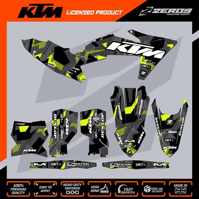 KTM MX Grafik Kit Motocross Grafik SX SXF EXC EXCF 125-500 LAZR BLK/YEL