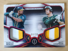 2021 Topps Tribute Marcus Semien/Matt Chapman Dual GU Relic Ruby 4/10 Athletics