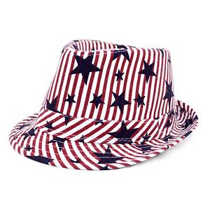 Westend Two Sizes Spring/Summer American Flag Fedora Hat 