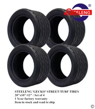 STEELENG GOLF CART 20"x10"-12" 'GECKO' TURF/STREET TIRES (SET OF 4)