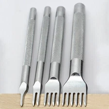 USA Leather Craft DIY Pricking Iron Diamond Stitching Chisel Hole Punch Tool Kit