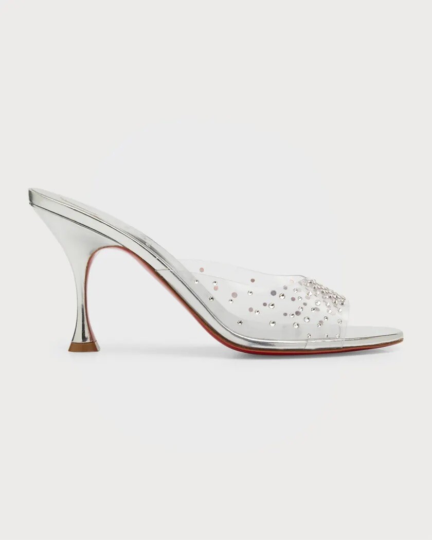 ルブタン レディース ヒール サンダル Degra Mule Strass 85MM Christian Louboutin DEGRAMULE STRASS 85 Crystal Mules