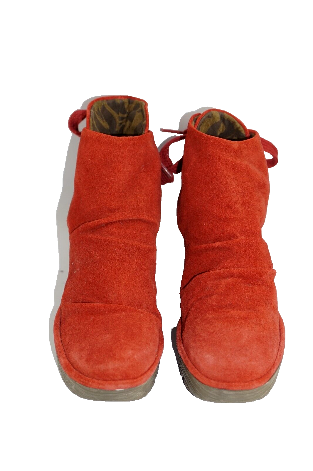 FLY London red suede back laced ankle boots UK size 3. EU 36 eBay