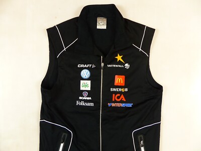 MENS CRAFT SKI TEAM SWEDEN X- COUNTRY FULL ZIP GILET VEST JACKET SIZE:MEDIUM (M)