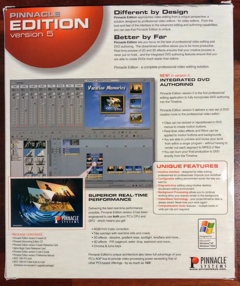 Pinnacle Edition Version 5, Pro Video Editing/DVD Authoring SW w/ Firewire Card - Image 3 of 4