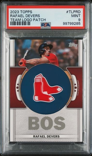 2023 Topps Team Logo Relic #TLP-RD Rafael Devers Boston Red Sox PSA 9