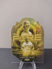 2022 Topps Fire baseball Christian Yelich Gold Die Cut Parallel Insert On Fire