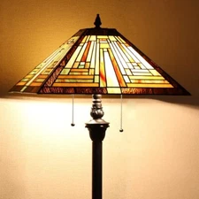 Cotoss Tiffany Floor Lamp,Stained Glass Lamp Shade,Vintage Antique Style