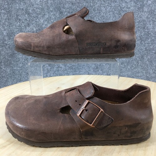 Birkenstock Shoes Womens 38 London Casual Comfort Buckle Clogs Brown  Leather | eBay
