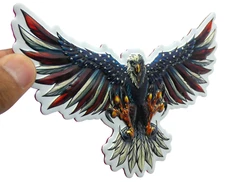 ALUMINUM American Eagle Decal Sticker - Patriotic, Army, Veteran 6" x 3"