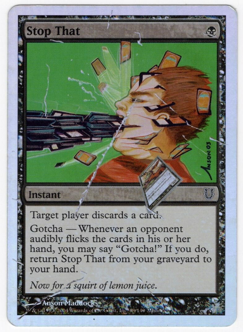 Stop That 2004 Unhinged FOIL Black Common Instant MTG LP AZ1