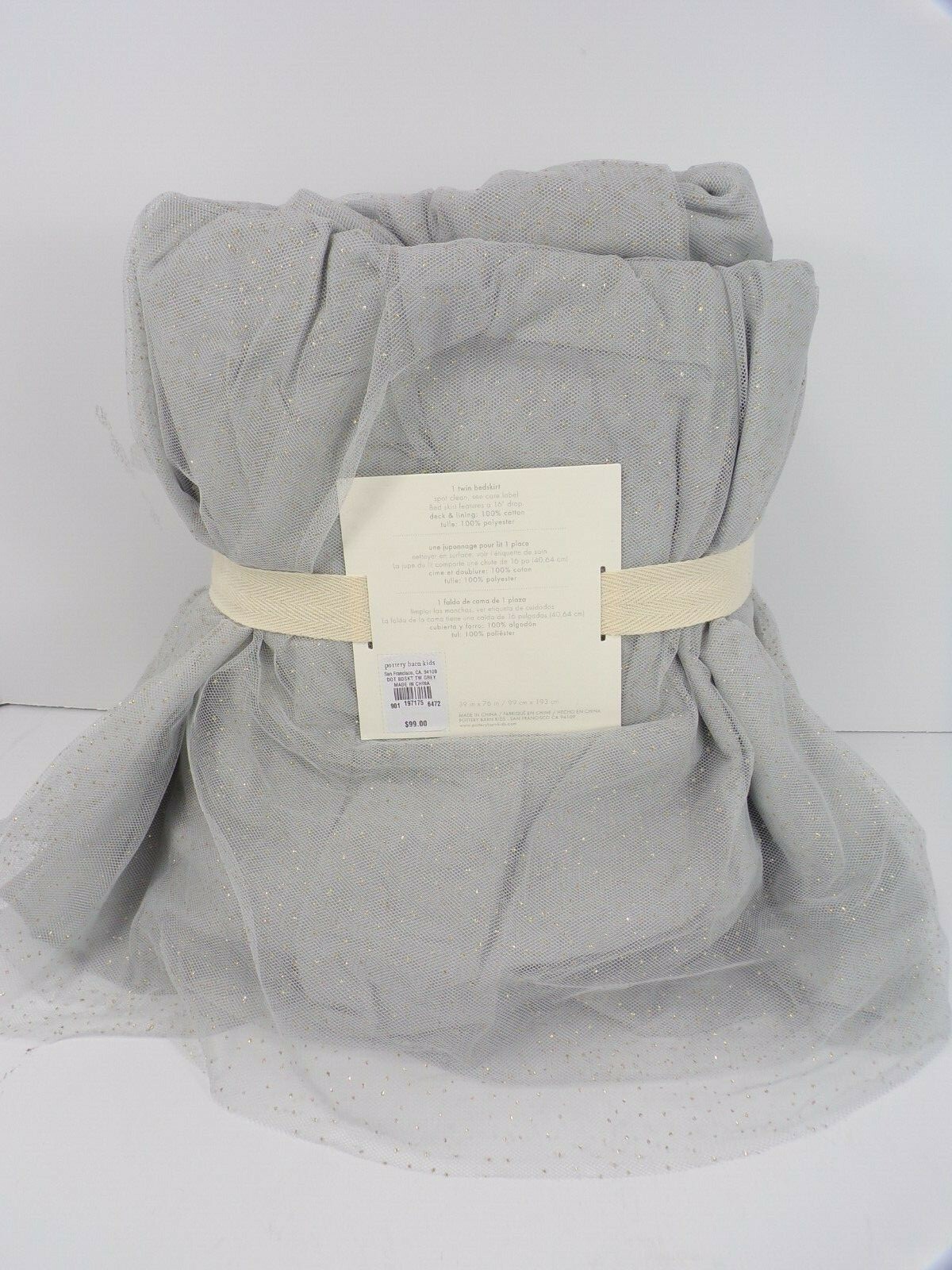 Pottery Barn Kids Gold Gray Got Tulle Bed Skirt Twin 1268 eBay