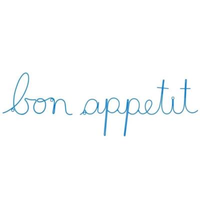 Guten Appetit Küche Wandbehang blau Draht Wort Zimmer Plakette Wanddeko