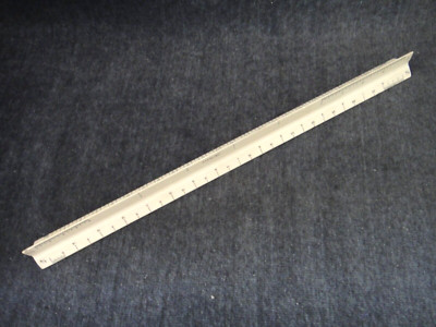 Vintage Sterling Architect Scale White Plastic Triangular 12'' Ruler #3