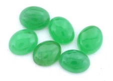 FOUR 10x8 10mm x 8mm Oval Dyed Green Jade Cab Cabochon Gemstone Gem CM70/112625