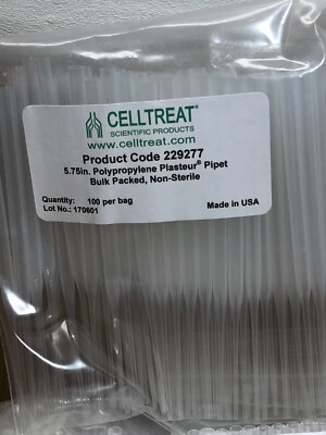 みゅー Celltreat 229277 5.75in Polypropylene Plasteur Pipet 100 Per Bag