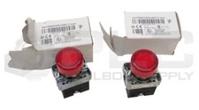 LOT OF 2 NEW AUTOMATION DIRECT GCX1232-24L PUSH BUTTON RED W/ ECX1050 READ 