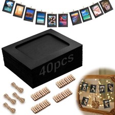 40 Stück Fotoleine mit Klammern 10x15 cm Fotogirlande Papier Bilderrahmen Sch...