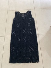 genny italy Black Lace Sequin Sleeveless Dress Size 6