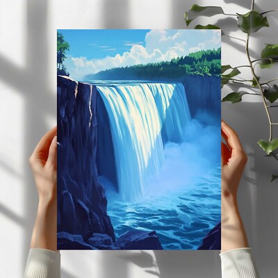 Niagarafälle Illustration Premium Poster Schöne Wanddeko Dekoration in 40X30 cm