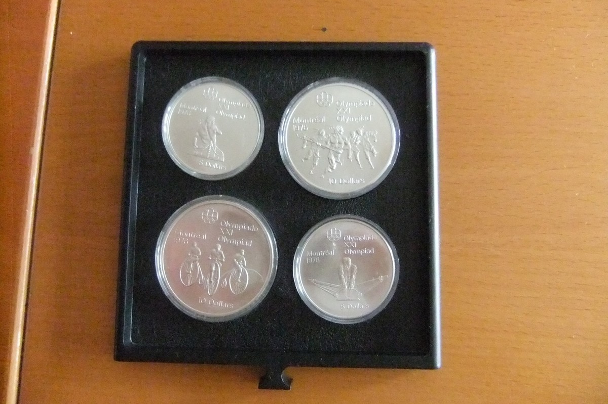 転売5点セット＋オマケ多数 1976 Montreal, 7 Series Canada XXI Olympics Coin Mint Set of 4 $5