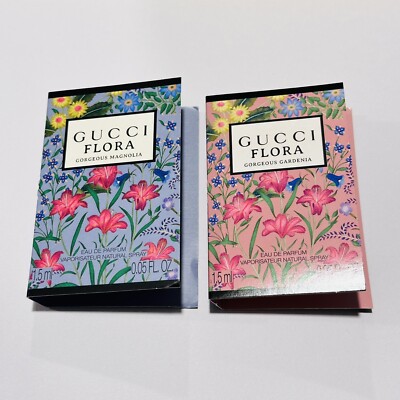 2pc Gucci Flora Gorgeous Gardenia & Gorgeous Magnolia EDP Spray Sample 1.5ml ea.