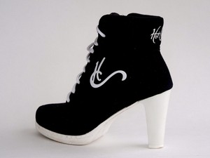 black high heel sneakers