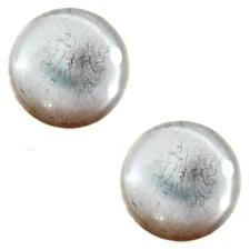 Pair of 25mm Milky White Scratch White Zombie Glass Eyes for Jewelry Making More