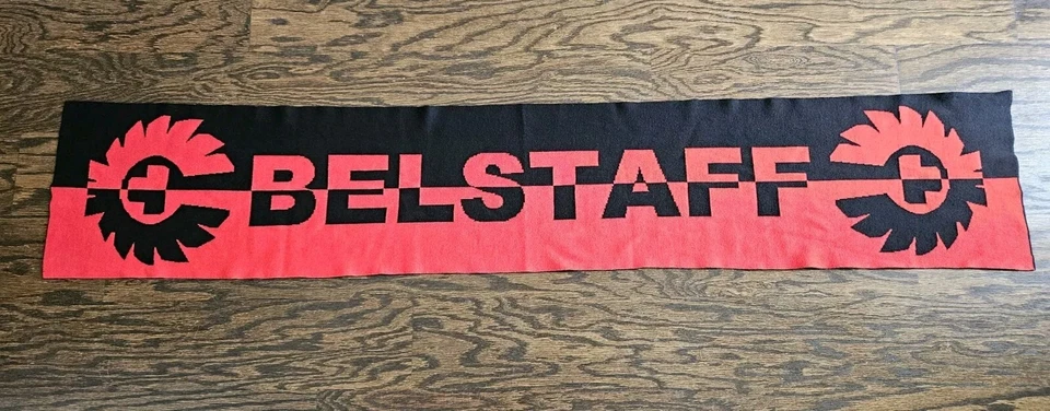 Bufanda Belstaff de lana y algodón negra y roja Foto 2 de 4