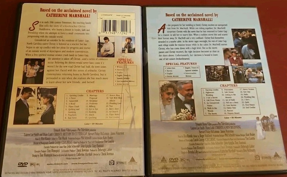 Christy (2 DVD Lot) A New Beginning, Return To Cutter Gap FREE SHIPPING