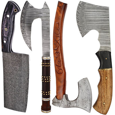 Viking Battle Ready Hand Forged Damascus Steel Axe Hatchet | Functional Replica