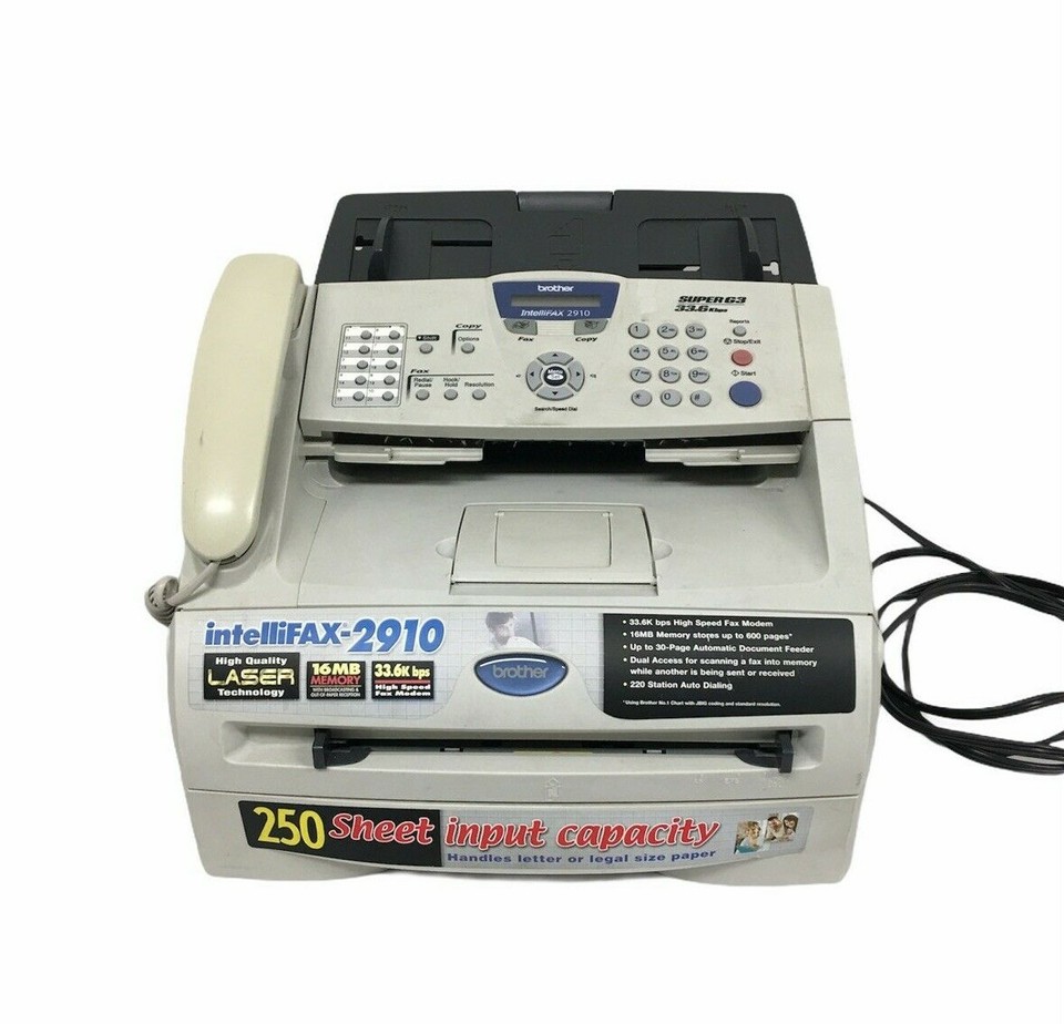 Brother Intellifax 2910 Laser Paper Fax Super G3 33.6 Kbps Used 9860 eBay